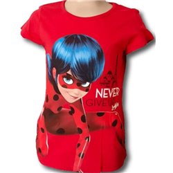 SUN CITY Bavlněné tričko MIRACULOUS LADYBUG-KOUZELNÁ BERUŠKA ČERVENÉ 104 cm