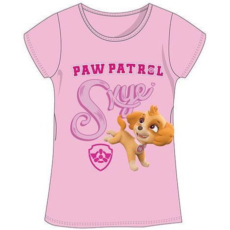 SETINO Bavlněné tričko s krátkým rukávem PAW PATROL SVĚTLE RŮŽOVÉ 92 cm