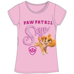 SETINO Bavlněné tričko s krátkým rukávem PAW PATROL SVĚTLE RŮŽOVÉ 98 cm