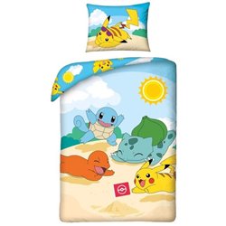 HALANTEX Bavlněné povlečení POKÉMONI PLÁŽ 140x200, 70x90 cm