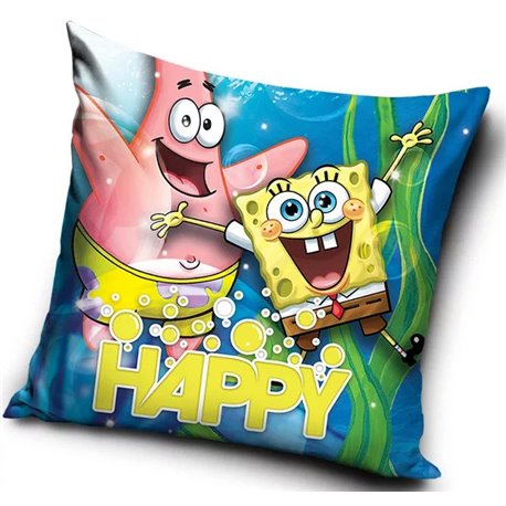 CARBOTEX Povlak na polštářek SPONGEBOB A PATRIK HAPPY 40x40 cm