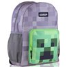 Dětský batoh pro všechny milovníky hry Minecraft.  Základní vlastnosti:rozměry (šxhxv): 30x13x40 cm. 2 kapsy na zip. 2 boční kapsy ze síťoviny. polstrování zad. polohovatelné popruhy. černá záda jsou bez vzoru. poutko na zavěšení. nevhodné pro děti do 3 let. licenční výrobek.  