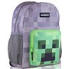 Dětský batoh pro všechny milovníky hry Minecraft.  Základní vlastnosti:rozměry (šxhxv): 30x13x40 cm. 2 kapsy na zip. 2 boční kapsy ze síťoviny. polstrování zad. polohovatelné popruhy. černá záda jsou bez vzoru. poutko na zavěšení. nevhodné pro děti do 3 let. licenční výrobek.  