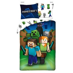 HALANTEX Bavlněné povlečení MINECRAFT ATTACK 140x200, 70x90 cm