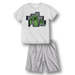 Dětské pyžamo Minecraft Creepers bílé (velikost 140 cm)