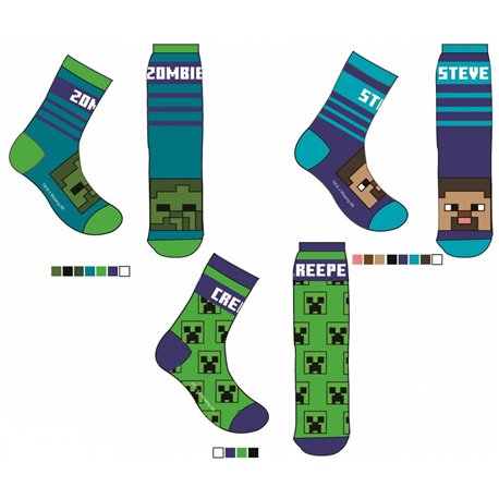 FASHION UK Ponožky MINECRAFT velikost 31-34