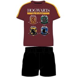 E PLUS M Bavlněné pyžamo HARRY POTTER HOGWARTS VÍNOVÉ 140 cm