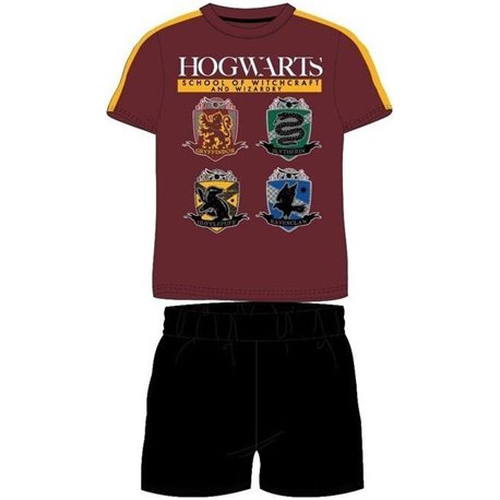 E PLUS M Bavlněné pyžamo HARRY POTTER HOGWARTS VÍNOVÉ 146 cm