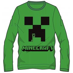 Dětské tričko Minecraft zelené dlouhý rukáv (velikost 140 cm)