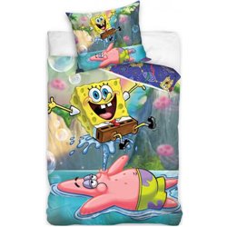 CARBOTEX Bavlněné povlečení SPONGEBOB VODOTRYSK 140x200, 70x90 cm