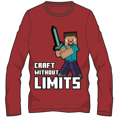 FASHION UK Bavlněné tričko MINECRAFT STEVE dlouhý rukáv 152 cm