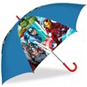 Deštník Avengers je výbornou ochranou před deštěm.  Základní vlastnosti:modrá barva. červená rukojeť. mechanické otevírání. průměr: 65 cm (v rozloženém stavu). délka: 55 cm. licenční výrobek. nadrozměrné zboží (omezené druhy dopravy). 
