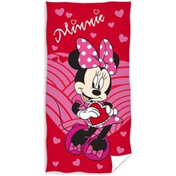 CARBOTEX Bavlněná osuška MINNIE HEARTS 70x140 cm