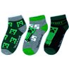 3 páry ponožek Minecraft Creepers s motivem z počítačové hry Minecraft. Základní vlastnosti:velikost: 31-34. 3 páry ponožek. 3 různé vzory. materiál: 70 % bavlna, 28 % polyester, 2 % elastan. licenční výrobek. praní: 30°C.  