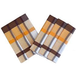SVITAP Bavlněná utěrka VELKÉ KÁRO ORANŽOVÉ 50x70 cm (3 ks)