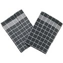 Bavlněná utěrka Pozitiv tmavě šedá/bílá 50x70 cm (3 ks)