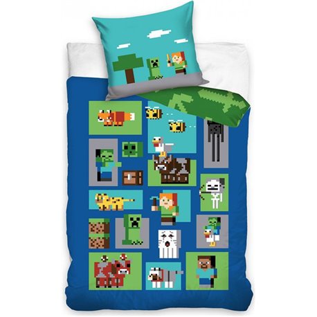 CARBOTEX Bavlněné povlečení MINECRAFT FIGURE 140x200, 70x90 cm