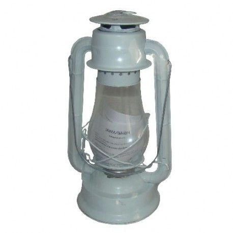 Plechová petrolejová lampa 30 cm (bílá)