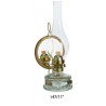 Elegantní petrolejová lampa vysoká 35 cm z pozinkované kostry a skleněné baňky se zrcadlovým reflektorem pro zesílení svítivosti. Základní vlastnosti:český výrobek. kvalitní zpracování. dostupné náhradní díly. plochý knot o šíři 22 mm. velká bazenka. 