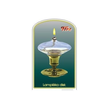 Dekorativní petrolejová lampa s mosazným stojanem (disk)