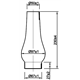Skleněný cylindr Rochester Miller 2 (spodní Ø 6,7 cm)