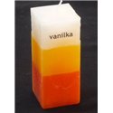 Svíčka kvádr tříbarevný Vanilka