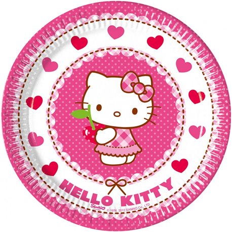 PROCOS Párty papírové talíře HELLO KITTY 19 cm 8 ks