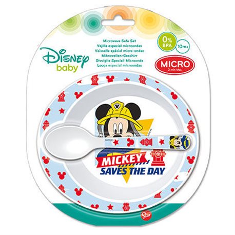 Stor dětská plastová sada nádobí Mickey Mouse