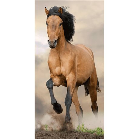 JERRY FABRICS Plážová osuška KŮŇ HORSE BROWN 70x140 cm