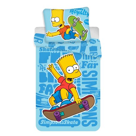 JERRY FABRICS Povlečení Simpsons Bart Blue 02 140x200, 70x90 cm