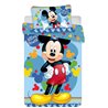 Dětské bavlněné povlečení do postýlky s velmi oblíbeným Mickey Mousem na světle modrém pozadí. Základní vlastnosti: rozměry (šxd): 100x135, 40x60 cm. 100% bavlna. licenční povlečení. zapínání na zip. 