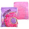 Dětský sáček na přezůvky Donut je praktický vak na sportovní potřeby. Základní vlastnosti:rozměry (šxv): 36x42 cm. zadní strana má růžovou barvu. 100% polyester. omyvatelný hadříkem. 