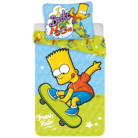 JERRY FABRICS Bavlněné povlečení SIMPSONS BART SKATE 03 140x200, 70x90 cm