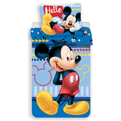 JFABRICS Bavlněné povlečení MICKEY MOUSE 004 HELLO 140x200, 70x90 cm