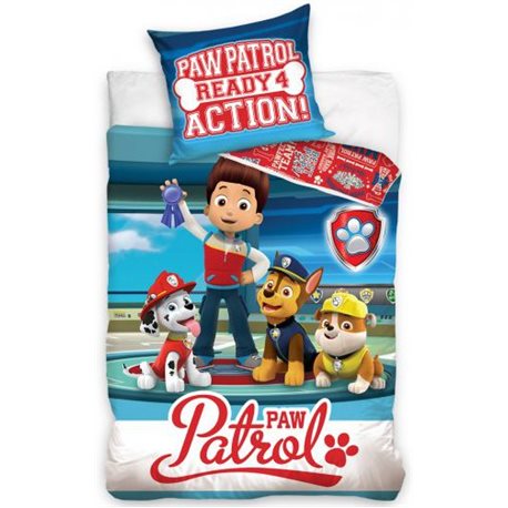 CARBOTEX Bavlněné povlečení PAW PATROL JDEME DO AKCE 140x200, 70x90 cm