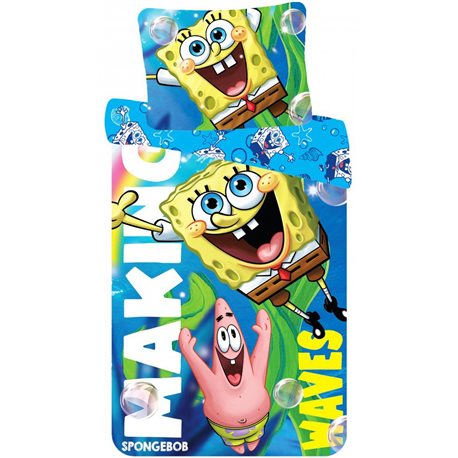 COTTONLAND Bavlněné povlečení SPONGEBOB A PATRIK 140x200, 70x90 cm