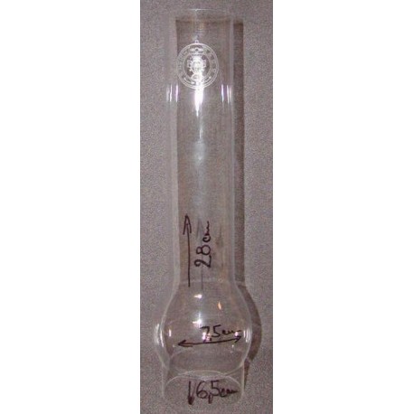 Skleněný cylindr Matador 20''' se signaturou (spodní Ø 6,5 cm)