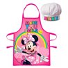 Praktický set zástěry a čepice pro malé kuchařky a milovnice roztomilé myšky Minnie. Základní vlastnosti:věk: 3-8 let.  100% polyester. praní na 30°C. chraňte před ohněm. 