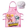 Praktický set zástěry a čepice pro malé kuchařky a milovnice animovaného seriálu Paw Patrol (Tlapková patrola). Základní vlastnosti:věk: 3-8 let.  100% polyester. praní na 30°C. chraňte před ohněm. 